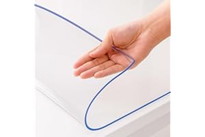 ‎NERUMA Tischfolie als transparenter Tischschutz, transparente Folien-Tischdecke, Schmutzabweisend, abwischbar und individuell zuschneidbar – 2 mm