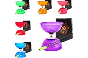 JUGGLE DREAM Quartz Triple Bearing Clutch Diabolo Set with Aluminium 'Metal' Sticks, Diabolo String and Cascade Carry Bag (Purple with Purple Handsticks)