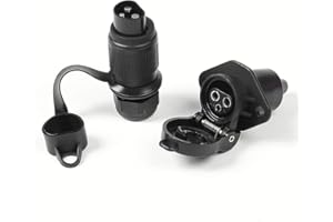 ‎QIPING Qiping 12V Traktor Stecker 3 polig + Steckdose 3 polige Set für Pkw Anhänger, Wohnmobile, RV