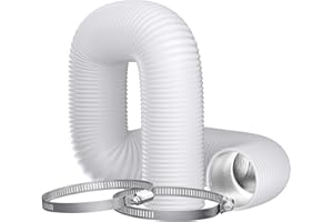 SZFANYANGXUAN 4 Inch (100mm) Flexible Aluminum PVC Ventilation Ducting Hose - 5m White Air Duct Pipe for Extractor Fan, Hydroponics, Grow Tents, Dryer Vents