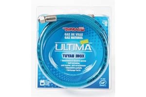 DIPRA - Flexible Gaz Naturel Inox Vitagaz 1,50 m – Raccords Femelle 15/21 – Certifié NF