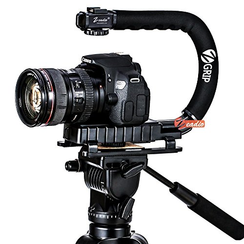 zeadio 2-in-1 multifunzionale tripla hot-shoe stabilizzatore palmare smartphone video Rig