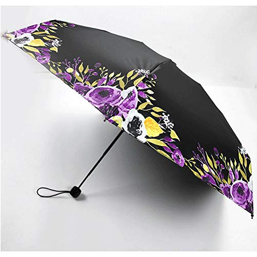 Preisvergleich Produktbild WENYC Mischfarbe, gelegentliches Haar, Taschenschirm, ultraleichter Sonnenschutz winddichter Minisonnenschirm, passend für Damen-gehende Reisegeschenke