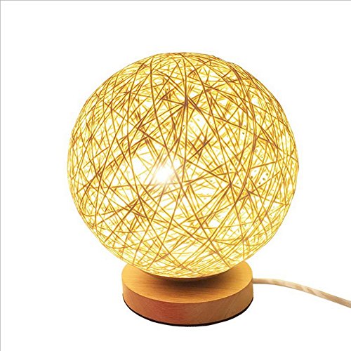 Preisvergleich Produktbild lili Tischlampe Massivholz Bett Nachtlicht Schlafzimmer Romantische Runde Gartenlampe
