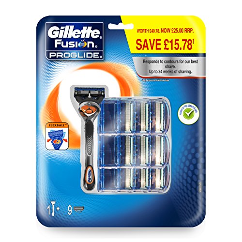Gillette Fusion Proglide Manual 9 Razor Blades + Razor