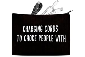 SHIQIAO SPL Funny Cable Organiser Bag for Charging Cables Storage Pouch Black Charging Cords Organiser Pouch for Travel Home Funny Tech Accessory Bag for Women Men Portable Canvas Bag for Chargers Cords Plugs