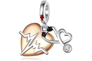 BEEUVIP Vida de personajes animales Abalorios Colgante de Cuentas Plata de Ley 925 con Circonita Cúbica Compatible con Europeo Pulsera Collar,Charms de Para Niña Mujer