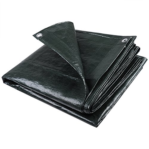 Preisvergleich Produktbild EUGAD #351 Gewebeplane Abdeckplane, Schutzplane Bootsplane Holzplane Bauplane mit Ösen wasserdicht, PE Plane Gartenmöbel Grill Auto Pool Trampolin, 180g / m² Grün 3x6 m