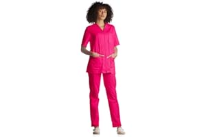 Tecno Hospital Uniforme completo para hospital con casaca y pantalón, talla S, estética para enfermeras, médicos, unisex con cremallera