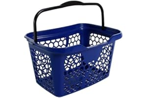 B BALSAT BALSAT Cestas de la compra Resistentes y Manejables. Rojas o Azules. Capacidad 22 Litros. Ideal para supermercados, y tiendas en general 43 x 30 x 23 cm. (Azul)