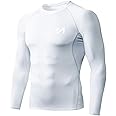 MEETYOO Men's Compression Shirt, Base Layer Top Long/Short Sleeve T-Shirt Sports Gear Fitness Tights for Running Gym Workout