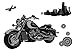 Produktbild Unbekannt 6 tlg. Set XL Wandtattoo / Fensterbild / Sticker - Motorrad Moped Biker Bike - Wandsticker Aufkleber - Bike Moto GP Superbike Rennmotorrad Rennstrecke