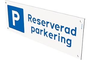 Nosico Parkeringsskylt, Aluminium 1,5 mm, 1-Pack, Svensk Text, Förborrade Skruvhål, P-symbol Blå/Vit, 225 x 80 mm, Reserverad Parkering