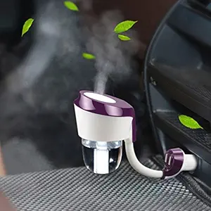 SPCC Car Diffuser Humidifier, Essential Oils Diffuser with Dual USB Charger Adapter, Aromatherapy Air Refresher Purifier for Vehicle Automobile(Purple)