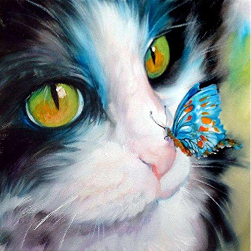 Kingko® Nicht die gleiche Art der Dekoration Katze und Tiger DIY 5D Diamant Stickerei Anstrich Querheftung Ausgangsdekor Fertigkeit (A)