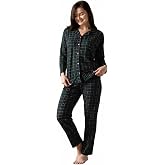 Sude HOMEWEAR Kadın Yeşil Kareli G&ouml;mlek S&uuml;et Pijama Takımı Yeşil