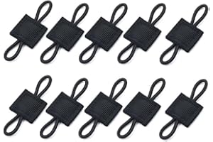 JEYORZY 10pcs Accessoire Système Gilet Sac à Dos Tactique,Tactique Molle Élastique Boucle Ruban,Accessoires Sacs Gilets Tactiques Molle,pour Bouteilles Tuyau de Bâton d'antenne(Noir）