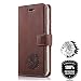 Produktbild Indian Motiv – Samsung Galaxy S7 SM-G930 - Premium Ledertasche Schutzhülle Wallet Case aus Nubukleder mit Kreditkarten / Notizen Fachern (Nuss Braun) von Surazo® Emboss Kollektion für Galaxy S7 G930 (5,10 Zoll)