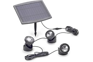Pontec PondoSolar LED Set 3, eclairage 3 lampes LED avec panneau solaire, éclairage de bassin, éclairage de jardin