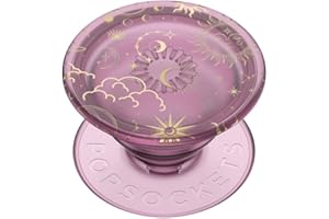 PopSockets Poignée de téléphone Transparente avec béquille Extensible, PopSockets pour téléphone, PopGrip translucide, Mauve céleste
