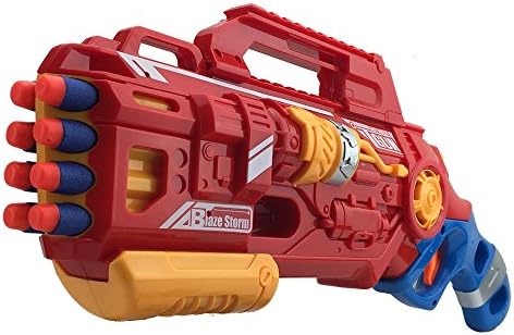 LINHUANRAN Kids Soft Foam Bullet Blaster Toy Gun Long Distance Range W/ 20 Darts (Red)