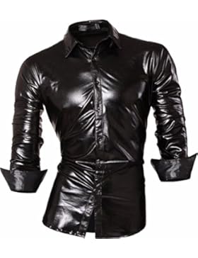jeansian Herren Freizeit Hemden Bronzing Slim Button Down Long Sleeves Dress Shirts Tops Z036
