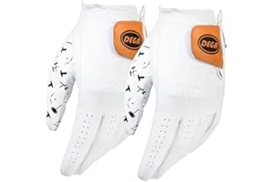 Dega Golfhandschuhe aus 100 % Cabretta-Leder, für Herren, linke Hand, Daumen, bedruckt, mit Union-Jack-Flagge, Golf-Iconic, Schottland, Wikinger und Camouflage, 2 Stück