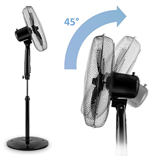 oneConcept Black Blizzard 3G Standventilator Standlüfter (schwarze Rotorblätter, Timer, Oszillations-Schwenkfunktion, 3 Geschwindigkeitsstufen) schwarz - 8