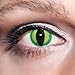 Produktbild KwikSibs farbige grüne Kontaktlinsen Katzenaugen 1 Paar (= 2 Linsen) weiche Funlinsen inklusive Behälter und 50ml Pflegelösung (Stärke / Dioptrie: 0 (ohne))