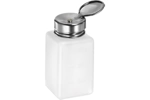 sourcing map Lösemittel Alkohol Spender 180ml(6oz) Drückbare Flüssigkeit Spender Pumpe mit Dichtung Edelstahl Deckel für Aceton Reiniger Poliermittel Entferner Weiß