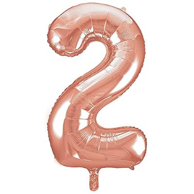 Unique Party - 55872 - Ballon Géant - Numéro 2 - 86 cm - Or Rose
