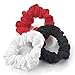 Amber Jewellery 3 Piece Elasticated Hair Scrunchie Hair Accessory Set Black, White & Red - 28082