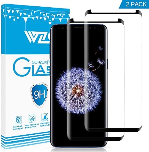 Galaxy S9 Screen Protector, WZS® Tempered Glass Screen Protector for Samsung Galaxy S9, 9H Hardness, Bubble Free, Anti-Fingerprint HD Screen Protector Film (2-Pack).