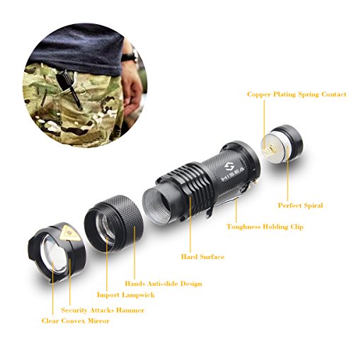 Hisea Portable Mini-UV-Lampe Taschenlampe mit grellem Licht als Urinfleckendetektor für Pet Partner / Scorpion / Spek / Gefälschte Brille mit UV - 3