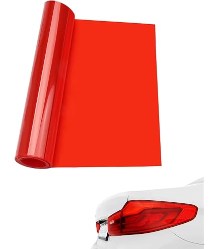 Rote Scheinwerferfolie Für Auto – Selbstklebend, Transparent, 30x120 Cm, Für Frontscheinwerfer & Rückleuchten