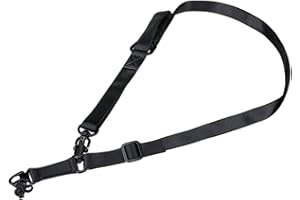 ‎ACAREY AK Sling/Gewehrgurt, 1 Punkt Gewehr Sling Nylon Tactical Multi Gun Gurtband Mit Verstellbare Schulterpolster Und Elastischer Kordel, Schwarz