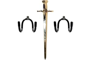 AUXPHOME Lot de 2 crochets muraux flexibles réglables pour épée, poignard, hache, clavier, etc. - Pas d'épée - Affichage vertical/horizontal - Assez robuste