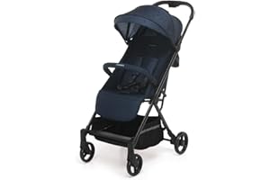 Foppapedretti Passeggino Compatto Voilà, per bambini 0-22 Kg (0-4 anni), Chiusura ad 1 mano, Self-Standing, Schienabile Regolabile, Trasportabile, Porta Oggetti, Telaio in Alluminio, Marina