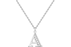 cotigo-Collar Letra Inicial Acero inoxidable con Piedra de Circonita Brillantes-Collar Mujer con Colgante de Letra A-Z - Colgante Inicial de Nombre-Regalo para Mujer, Dia de Madre