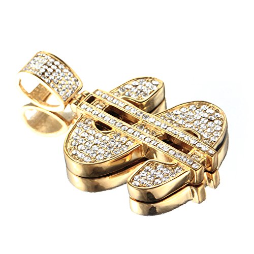 LoveshineMens Stainless Steel Gold Tone Metallic Money Sign Dollar Pendant Necklace by Loveshine