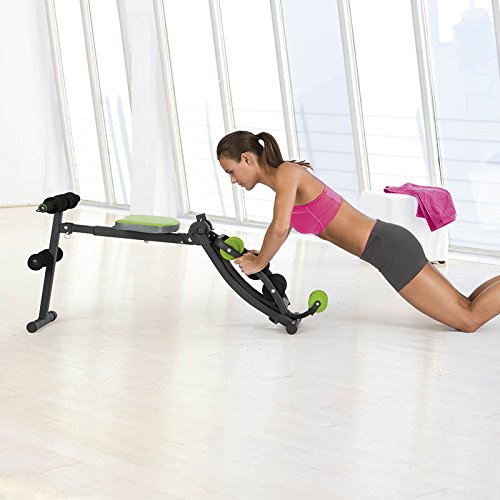 VITALmaxx 00162 Swingmaxx Fitnesstrainer 6 in 1 | Trainiert Bauchmuskeln, Rücken, Bizeps, Trizeps & Schultern | Platzsparend Verstaubar | Schwarz-Grün - 9