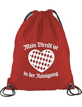 Oktoberfest Kostüm Turnbeutel Rucksack Sport Beutel mit Mein Dirndl ist in der Reinigung Motiv, Größe: onesize...
