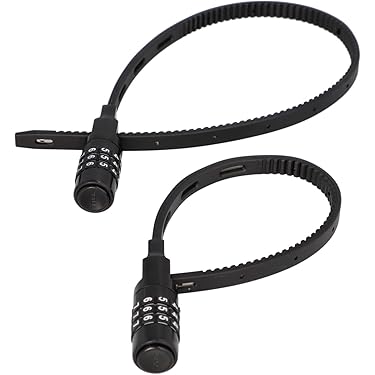 FISCHER Fahrradschloss Set - 2 Kabelbinderschlösser Mit Zahlencode 35cm & 53cm