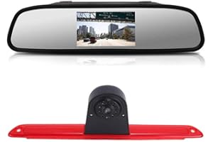 NAVINIO Voiture Troisième monté sur le toit haut caméra lampe de frein lumière de frein Vue arrière Camera de Recul pour MB W906 Sprinter Viano Vito Transit Ducato Crafter T5 Master+4.3" Moniteur