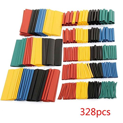 Lidahaotin 328pcs chaleur colorée Shrink tubes Sleeving Tubes Wrap fil Jeu de câbles 8 Taille