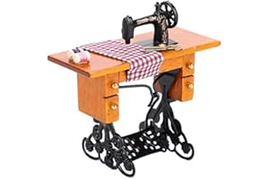 Wifehelper Dollhouse Machine à Coudre, 1:12 Miniature Meubles en Bois Machine À Coudre Dollhouse Décoration pour Maison de Poupées Mobilier Miniature Accessoire Décor Jouet