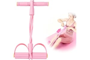 XPEX 1 PCS Appareil d'entraînement Abdominal Multifonctionnel, Bande de Fitness, Elastique Musculation, Bande élastique à 6 Tubes, Appareil d'entraînement Multifonctionnel pour Les Jambes (Rose)