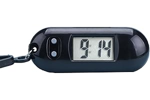 tinysiry Orologio da taschino portachiavi, mini orologi digitali adatti per lo zaino con cordino per chiavi a clip, orologio elettronico con display digitale LCD silenzioso Nero