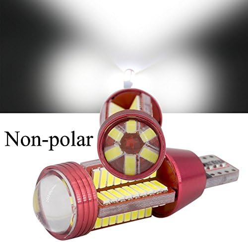 T10 LED Side Lights Auto Non-Polar Projector Car Bulb Canbus Error Free 78-SMD White Lamp for Parking Indicator Dashboard Dome License Plate Interior Wedge Light Bulb