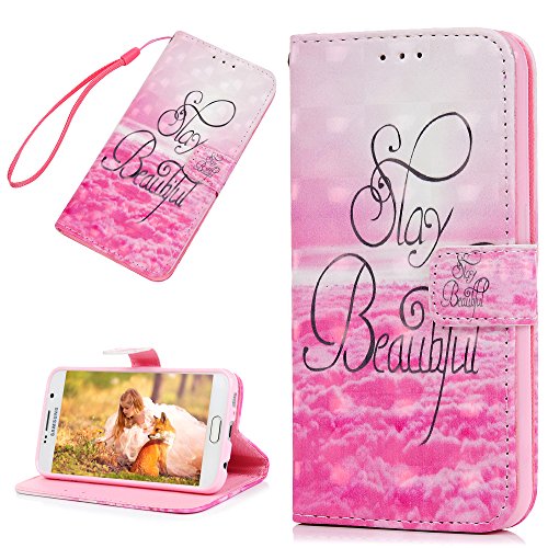 Lanveni Galaxy S6 H  lle  Handyh  lle Samsung Galaxy S6 Flip Case Cover PU Lederh  lle Schutzh  lle Magnetverschluss Ledertasche mit Stander Function 